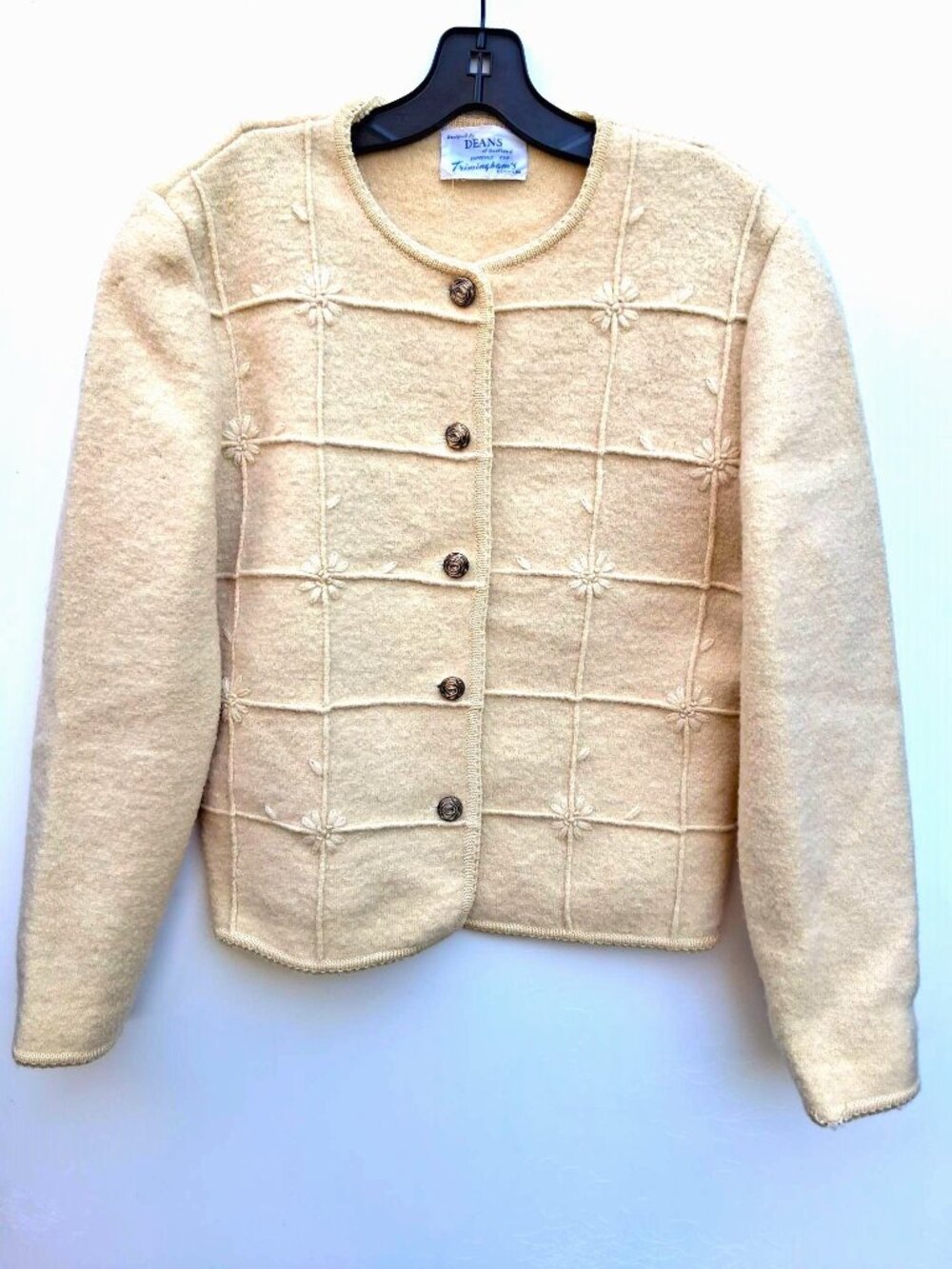 Vintage Trimingham’s Bermuda x DEANS OF SCOTLAND boiled wool jacket, cream (s.M)